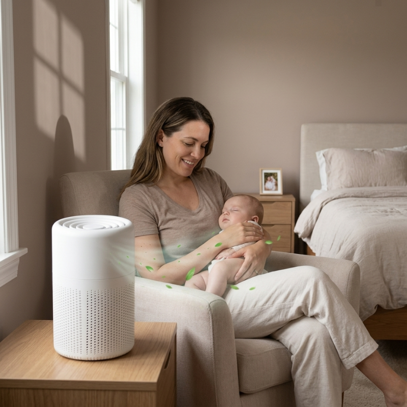 Air Purifier | True HEPA | Three-Stage Filtration | 25 dB | Portable | Home & Bedroom Use