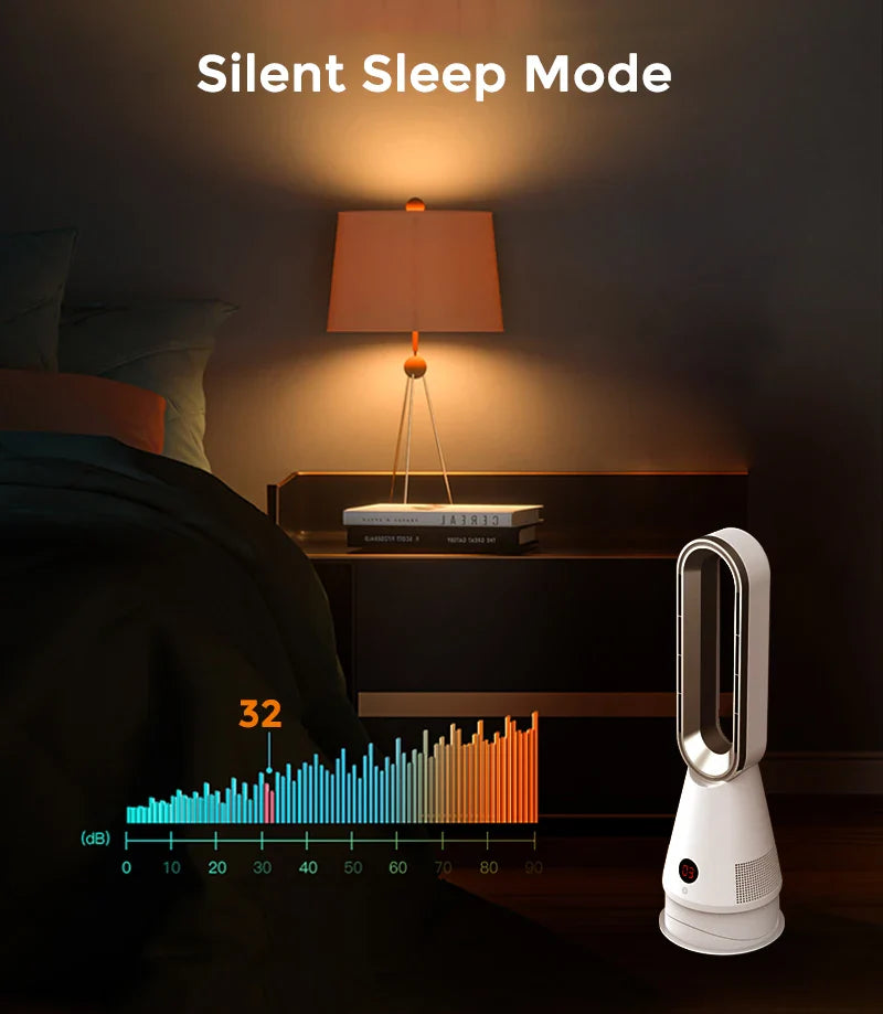 Bladeless 2-in-1 Space Heater & Fan | 80° Oscillation | Remote Control | Timer
