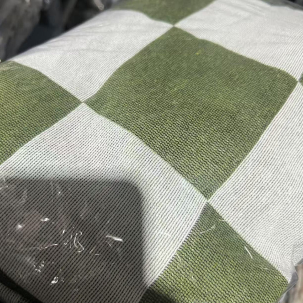 Picnic Blanket | Checkered Microfibre | Fringed Edges | 130 × 180 cm | Midnight, Rustic & Forest