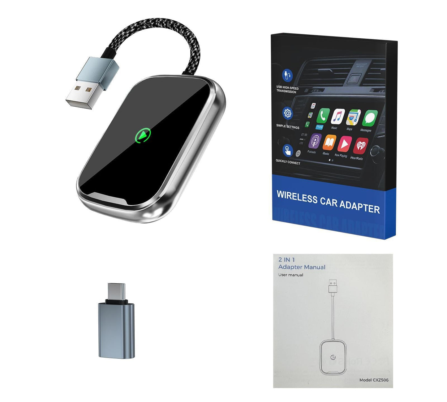 Wireless CarPlay & Android Auto Adapter | Bluetooth 5.2 | Plug & Play Car Tech
