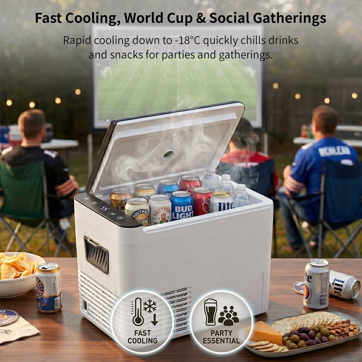 Portable Car Refrigerator | -18°C Compressor Cooling | 42mm Insulation | Car & Home Use