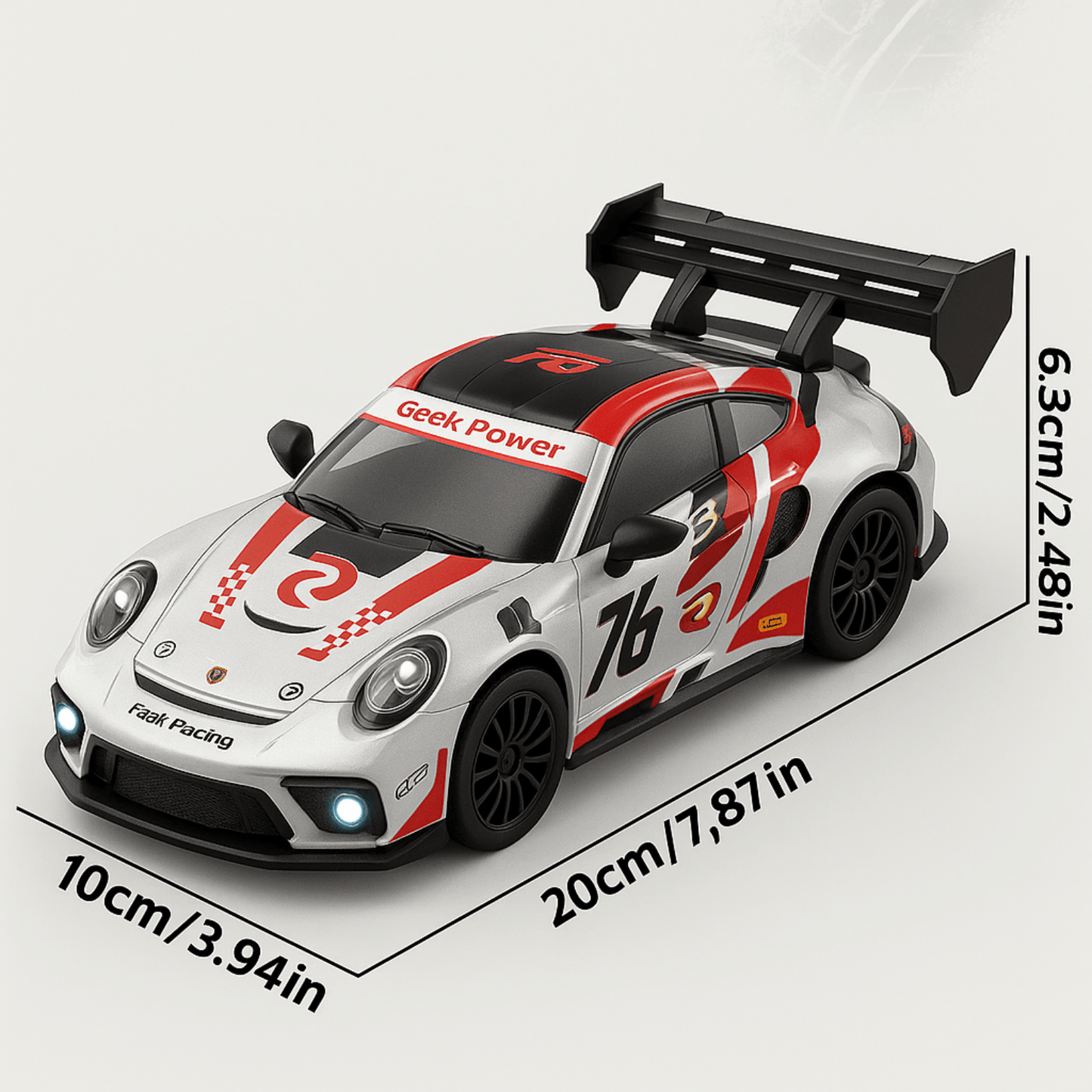 RC Car | Speed & Drift Modes | Interchangeable Tyres | 2.4GHz | LED Headlights | ABS Body