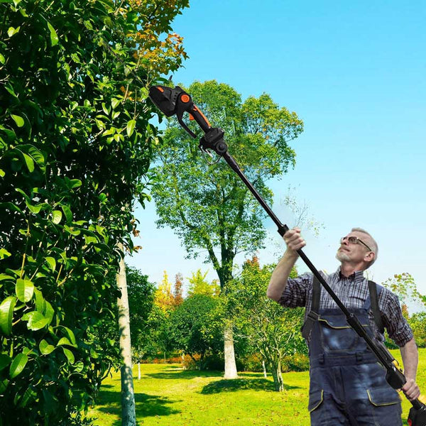 Electric Hedge Trimmer | Telescopic Pole | 2 Interchangeable Blades | 3.6m Reach | Handheld or Pole