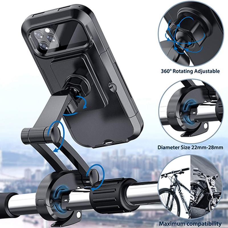 Bike Phone Mount | 5000mAh Power Bank Option | Handlebar 22-28.5mm | Waterproof Touchscreen Cover