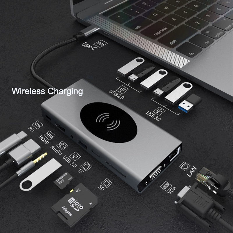 15-in-1 USB-C Hub | Wireless Charging | 4K HDMI | SD/TF | Ethernet | MacBook