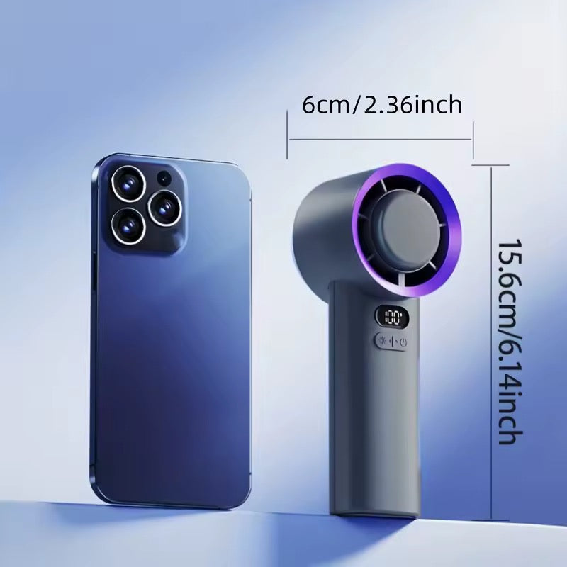 Portable Handheld Fan | 3 Speed | USB Rechargeable | 2400mAh & 3600mAh | Purple & White