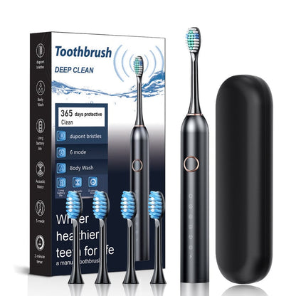 Sonic Electric Toothbrush | 4 Brush Heads & Storage Box | Rechargeable Adult Design
