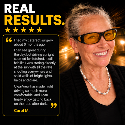 Herena ClearView™ Post-Cataract Night Driving Glasses with Harsh-Light Filtering