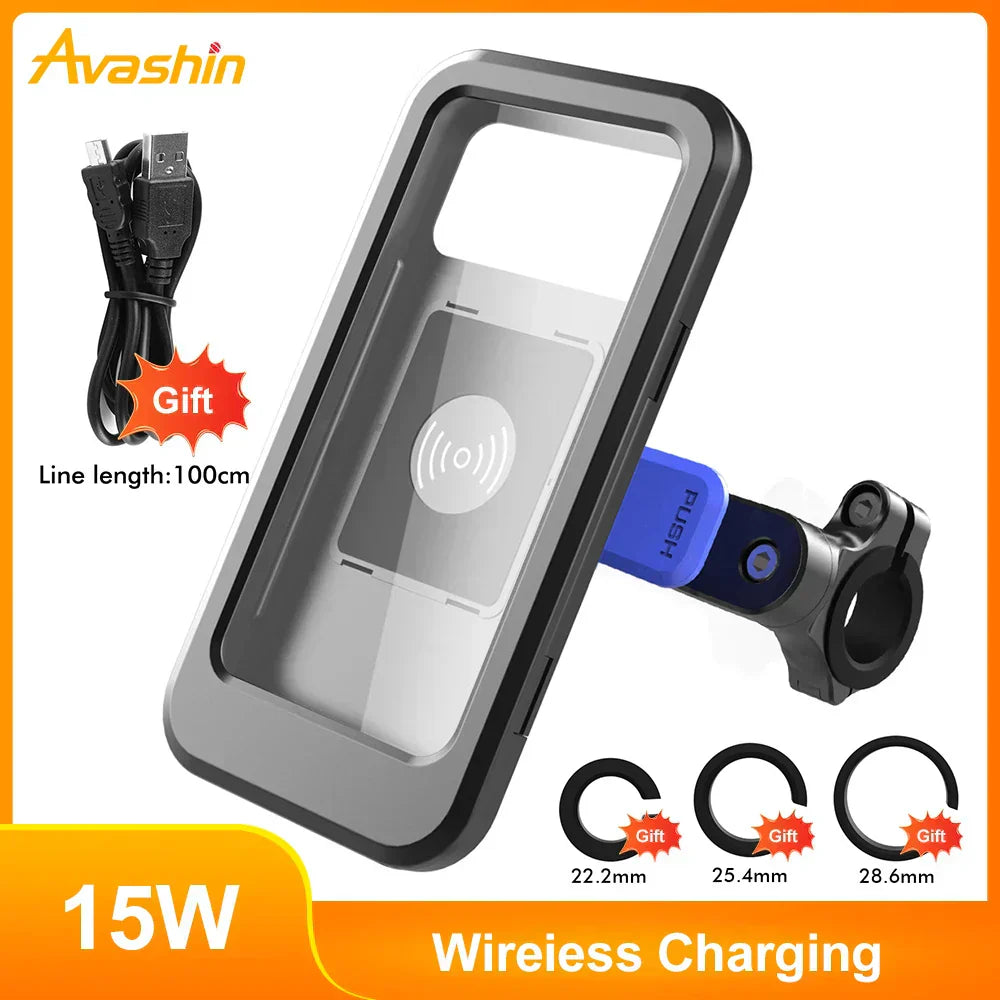 Bike Phone Mount | 5000mAh Power Bank Option | Handlebar 22-28.5mm | Waterproof Touchscreen Cover