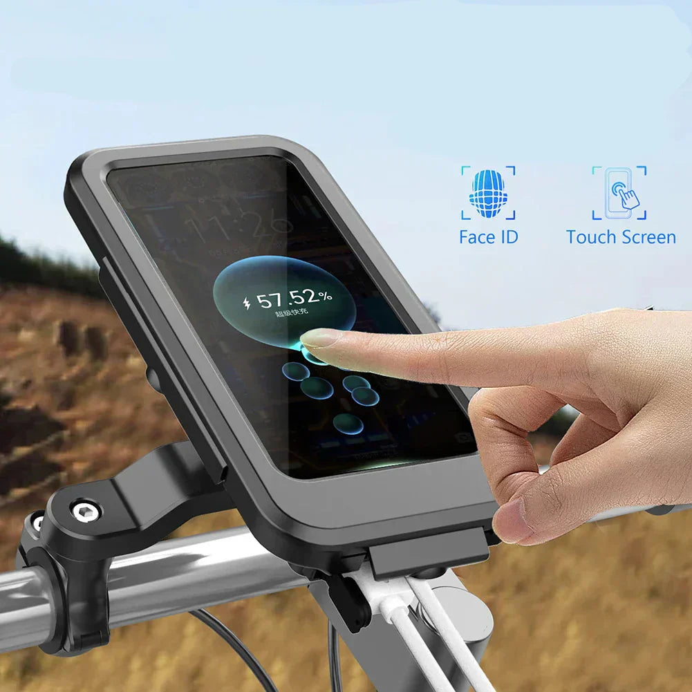 Bike Phone Mount | 5000mAh Power Bank Option | Handlebar 22-28.5mm | Waterproof Touchscreen Cover