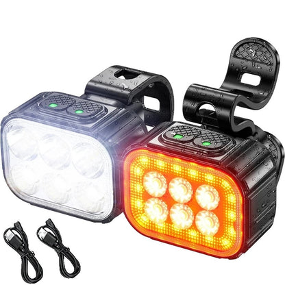 Rechargeable Bike Lights | USB-C | 350 Lumens Front | IPX65 Waterproof | 8 & 12 Modes