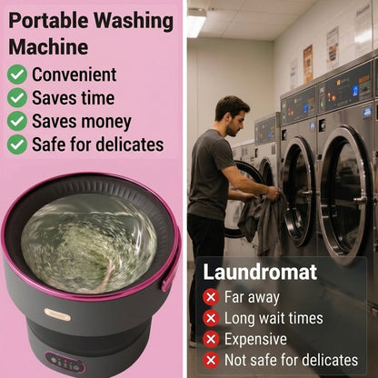 Foldable Washing Machine | 5 Wash Modes | Delicate Fabrics | 40dB | Compact & Portable