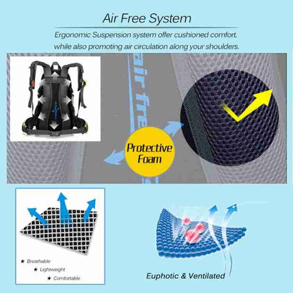 40L Waterproof Hiking Backpack | Adjustable Straps | Padded Back Panel | Blue, Black & Grey