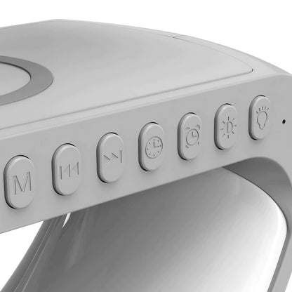Smart Alarm Clock | Bluetooth Speaker | 15W Wireless Charger | RGB Mood Light | White & Black