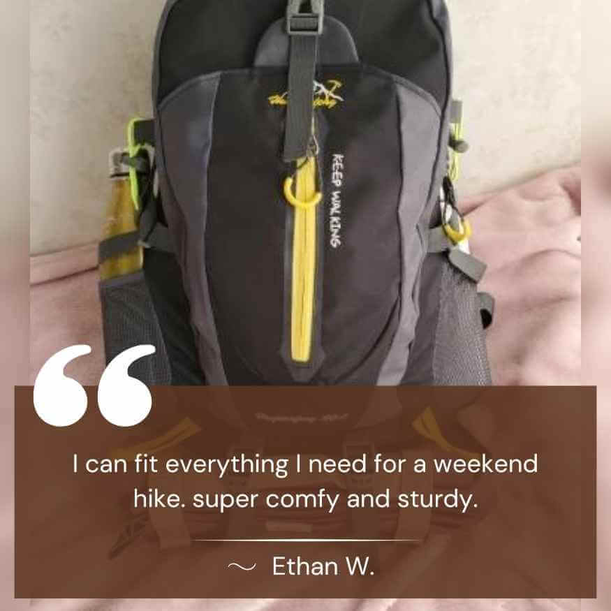 40L Waterproof Hiking Backpack | Adjustable Straps | Padded Back Panel | Blue, Black & Grey