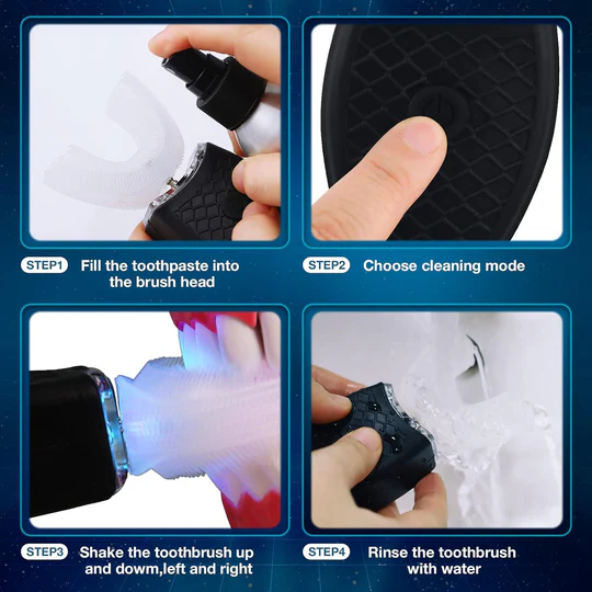 U-Shaped Electric Toothbrush | Silicone Brush Head | Automatic Sonic Clean
