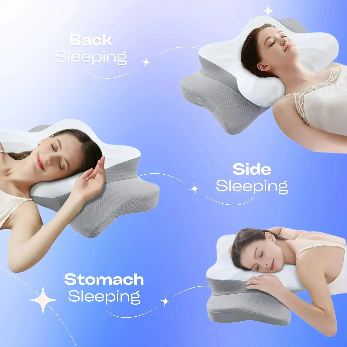 Contour Relief Pillow | Ergonomic Neck & Back Support | Soft Contoured Design