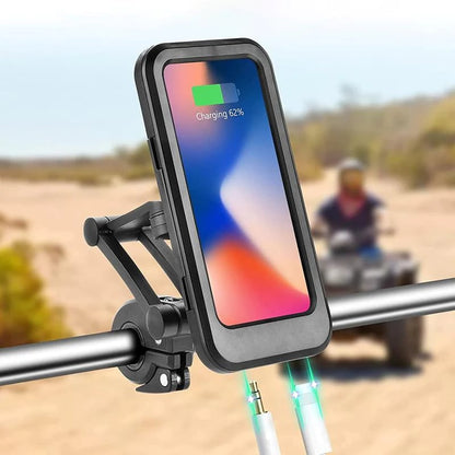 Bike Phone Mount | 5000mAh Power Bank Option | Handlebar 22-28.5mm | Waterproof Touchscreen Cover