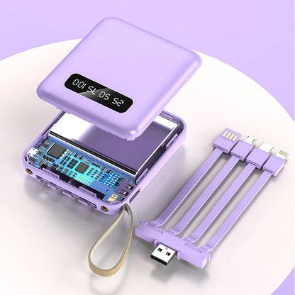 4-in-1 Power Bank | USB-C Fast Charging | 10000 & 20000mAh | Black, White & Purple