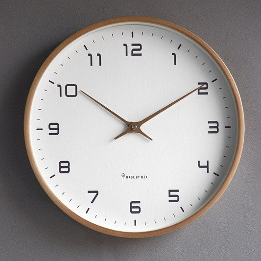 Scandinavian Wooden Wall Clock | Minimalist Design | Natural Wood Finish