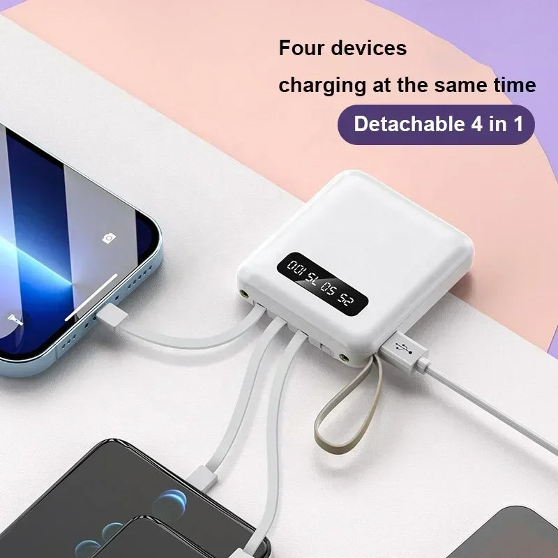 4-in-1 Power Bank | USB-C Fast Charging | 10000 & 20000mAh | Black, White & Purple