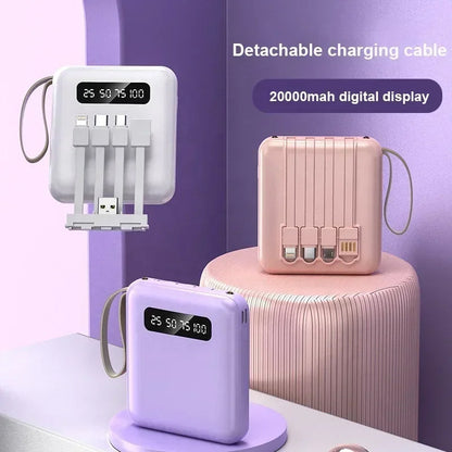 4-in-1 Power Bank | USB-C Fast Charging | 10000 & 20000mAh | Black, White & Purple