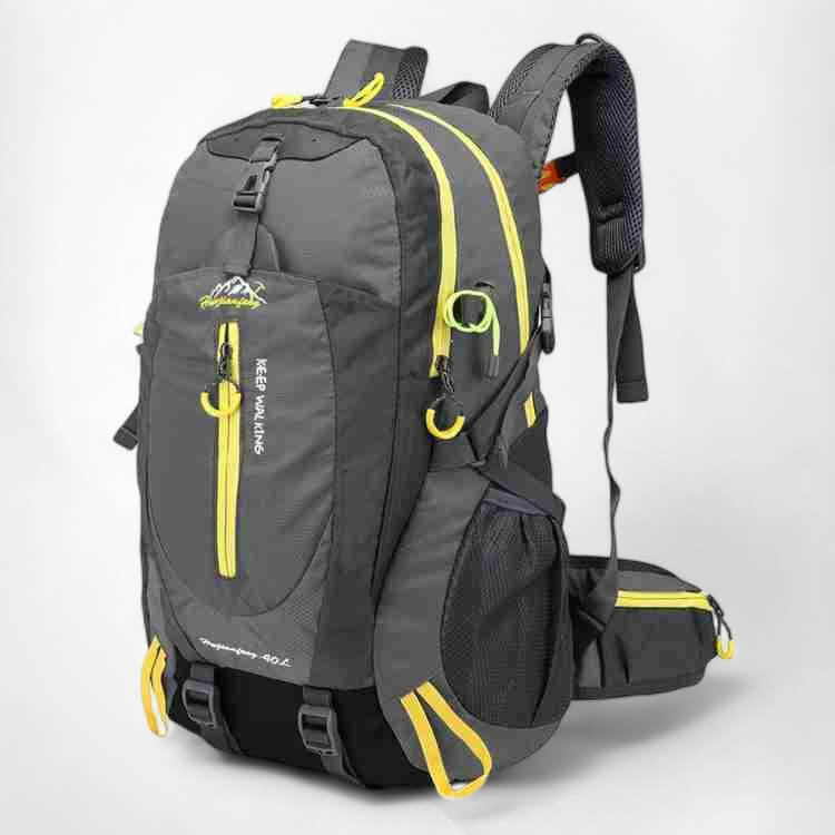40L Waterproof Hiking Backpack | Adjustable Straps | Padded Back Panel | Blue, Black & Grey