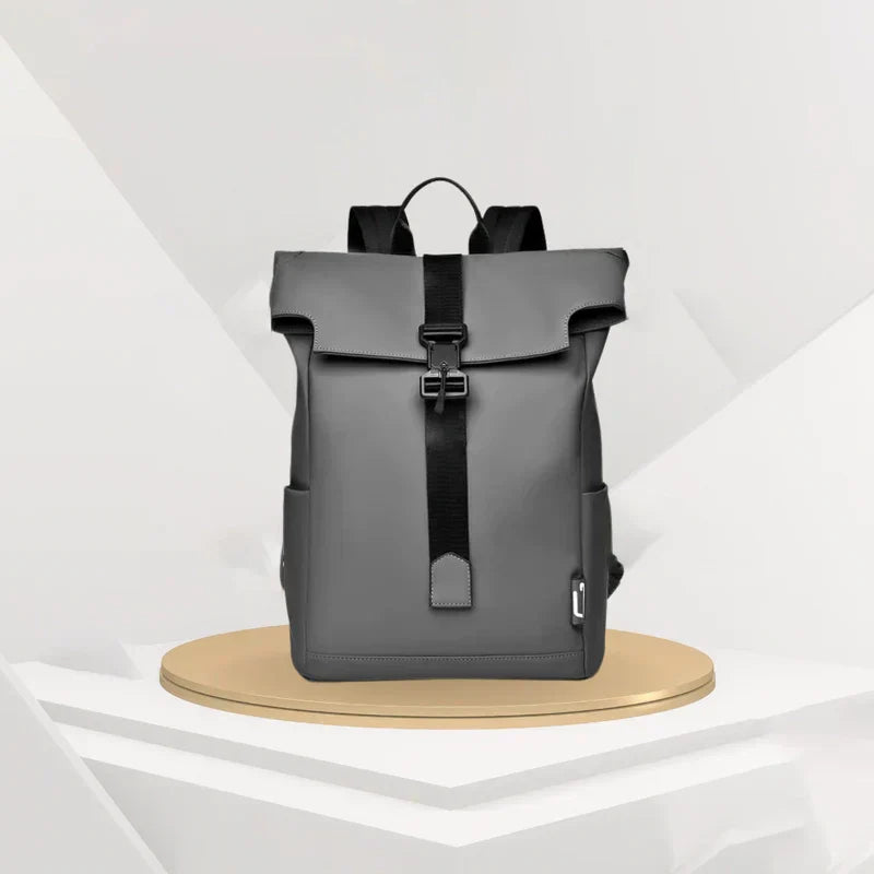 Waterproof Travel Backpack | USB Charging Port | Laptop Compartment | Black, Grey & Green