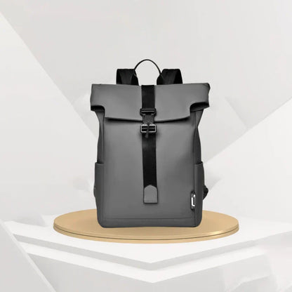 Waterproof Travel Backpack | USB Charging Port | Laptop Compartment | Black, Grey & Green