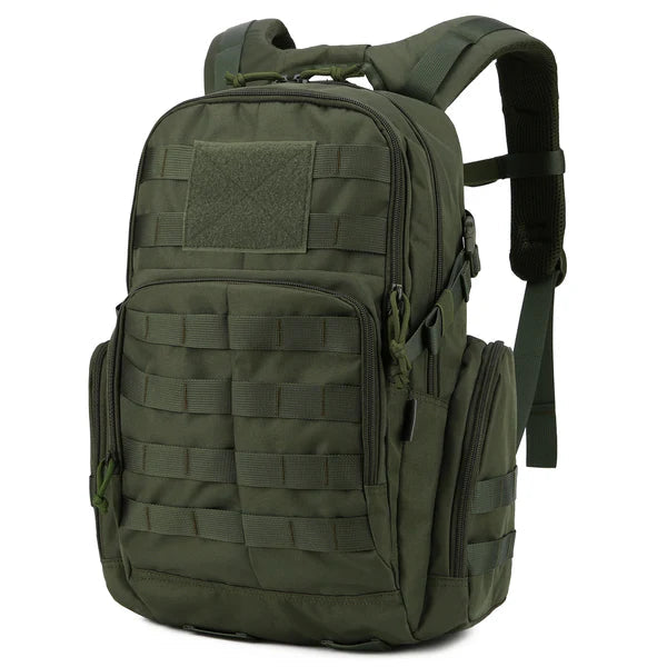 25L Tactical Backpack | 600D Water-Resistant | MOLLE & Hydration Compartment | Green, Black & Khaki