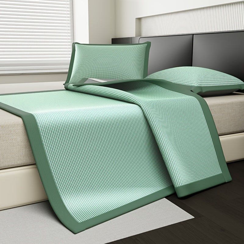 Cooling Mattress Protector | Ice Silk & Polyester | 2-3 Piece Set | Grey, Blue, Green, Coffee & Pink