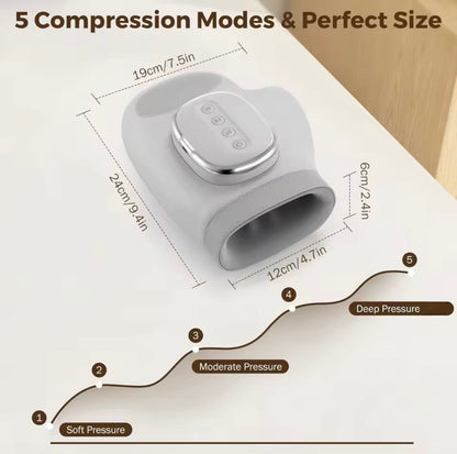 Air Compression Hand Massager | Heat | 3 Modes | 5 Intensity Levels | 2000mAh Rechargeable