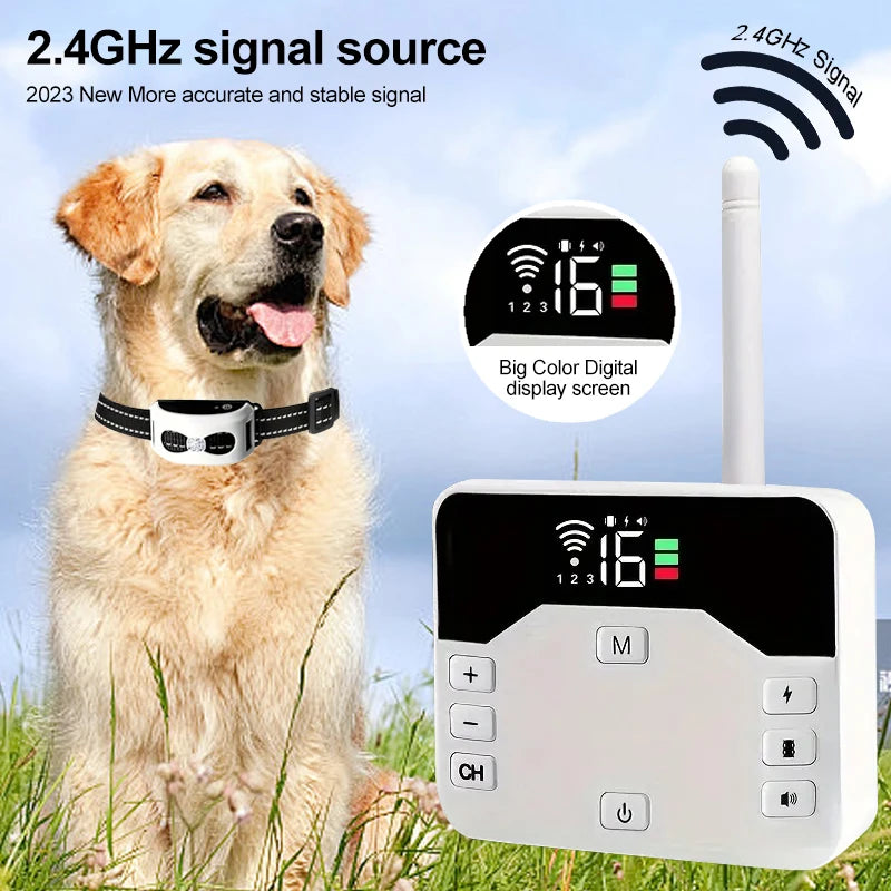 Wireless Dog Fence & Training Collar | IP65 Waterproof | 300m Range | Rechargeable | For 1 or 2 Dogs