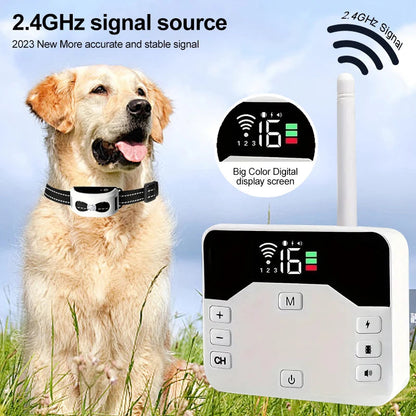 Wireless Dog Fence & Training Collar | IP65 Waterproof | 300m Range | Rechargeable | For 1 or 2 Dogs