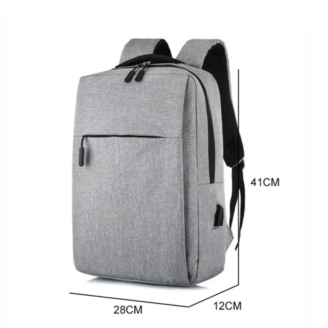 Anti-Theft Backpack | RFID Blocking | Cut-Resistant Fabric | USB Charging Port | Black & Grey