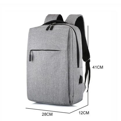 Anti-Theft Backpack | RFID Blocking | Cut-Resistant Fabric | USB Charging Port | Black & Grey