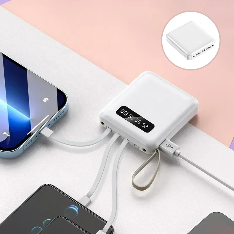 4-in-1 Power Bank | USB-C Fast Charging | 10000 & 20000mAh | Black, White & Purple
