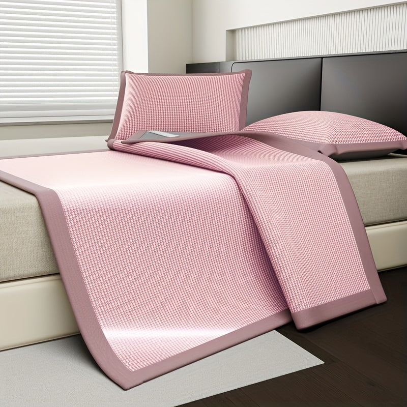 Cooling Mattress Protector | Ice Silk & Polyester | 2-3 Piece Set | Grey, Blue, Green, Coffee & Pink