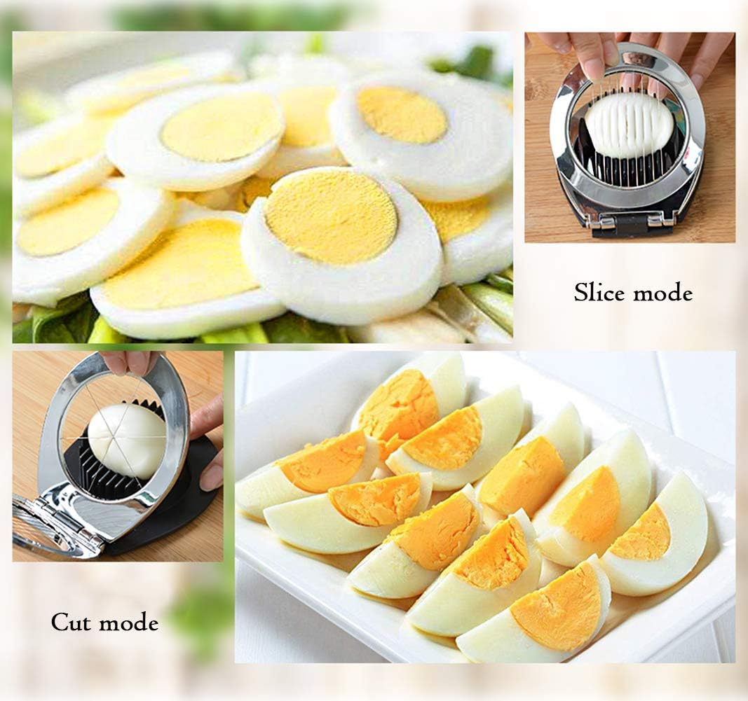 Egg Slicer | Stainless Steel | 3 Slicing Styles | Eggs, Strawberries & Mushrooms