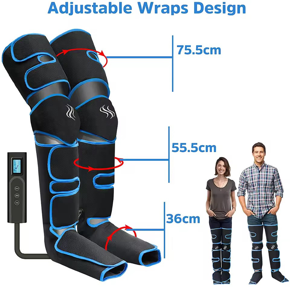 360° Leg Compression Massager | Knee Heat | 6 Modes | Full Leg Coverage | Cordless