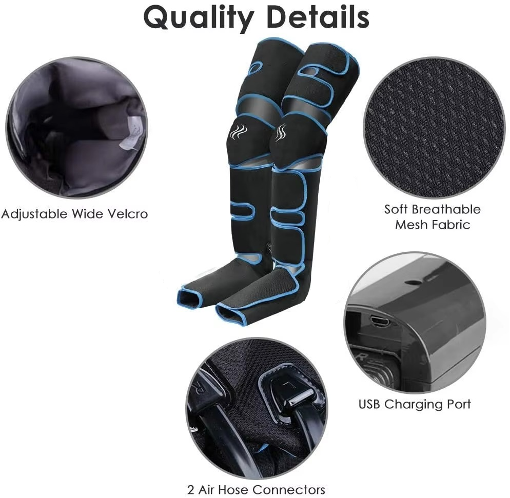360° Leg Compression Massager | Knee Heat | 6 Modes | Full Leg Coverage | Cordless