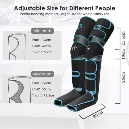 360° Leg Compression Massager | Knee Heat | 6 Modes | Full Leg Coverage | Cordless