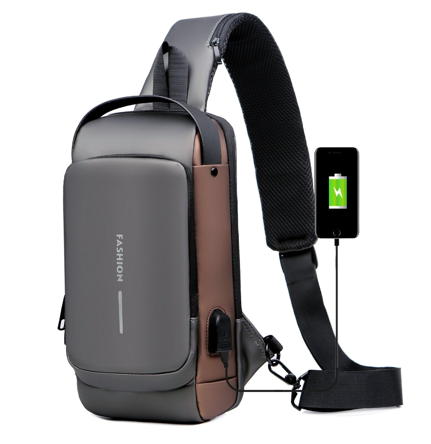 Waterproof Crossbody Bag | Anti-Theft Hidden Zip | USB 3.0 Charging Port | Oxford | Unisex