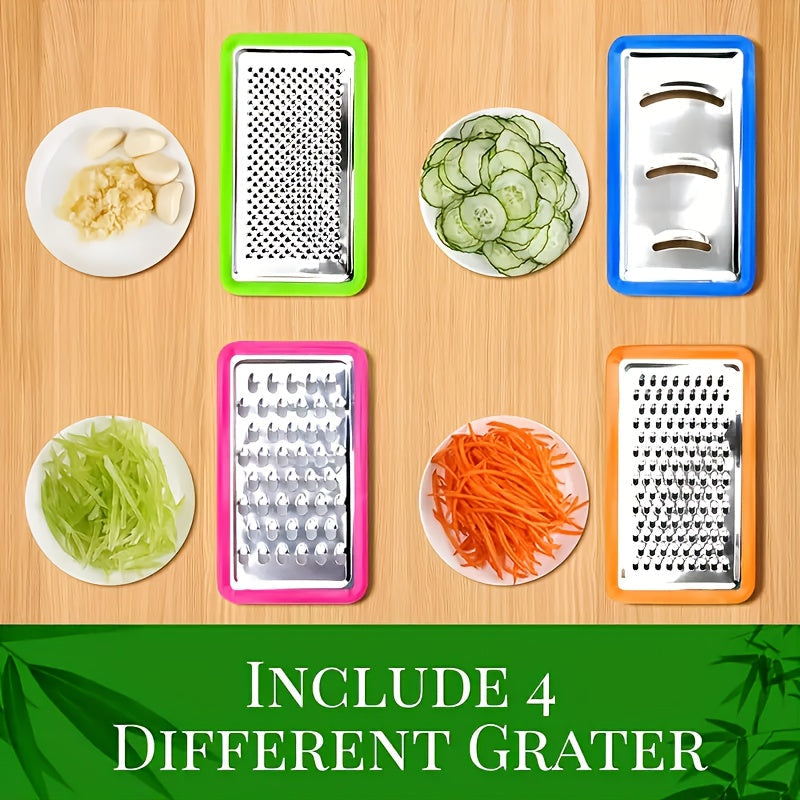 Bamboo Cutting Board | Storage Trays & Graters | Multifunctional Kitchen Prep Station