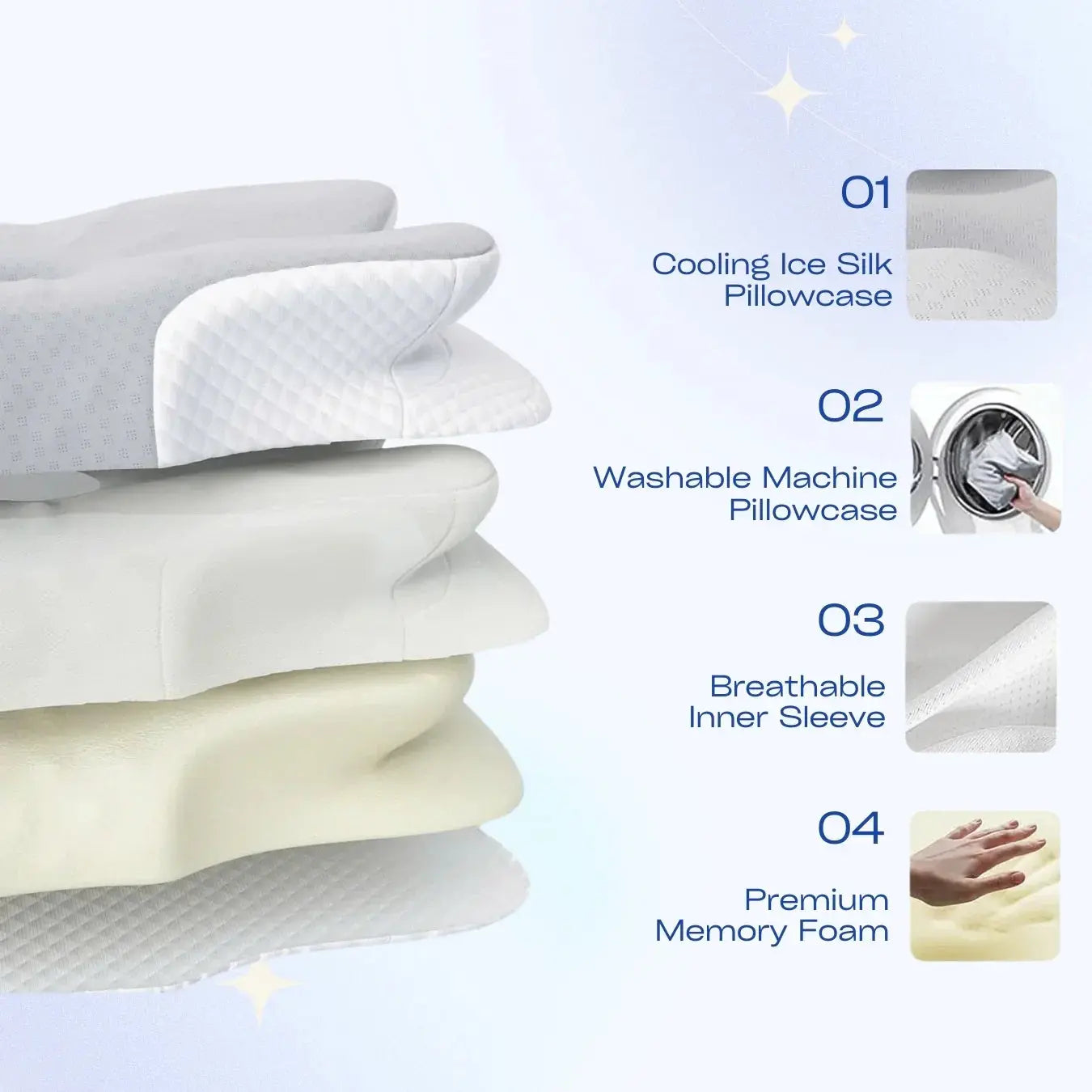 Contour Relief Pillow | Ergonomic Neck & Back Support | Soft Contoured Design