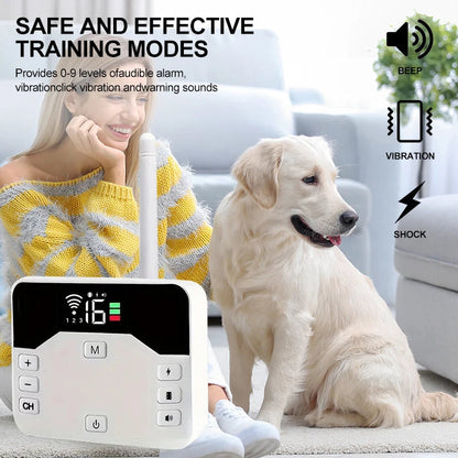 Wireless Dog Fence & Training Collar | IP65 Waterproof | 300m Range | Rechargeable | For 1 or 2 Dogs