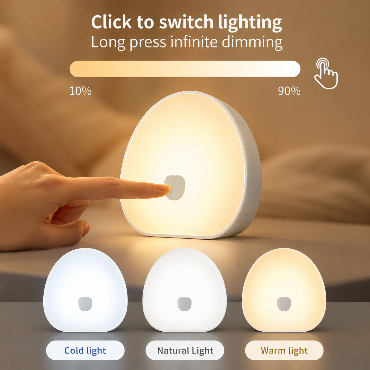 Baby White Noise Machine | RGB Night Light | Rechargeable Soothing Sound Lamp