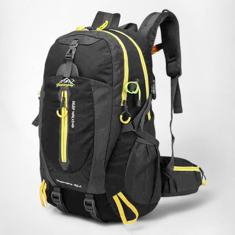 40L Waterproof Hiking Backpack | Adjustable Straps | Padded Back Panel | Blue, Black & Grey