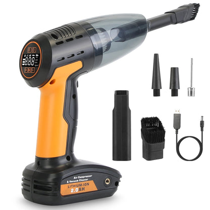 Cordless Car Vacuum & Tyre Inflator | 4-in-1 | 9000Pa | 120W | 6000mAh | LED