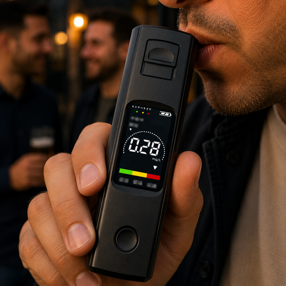 Digital Breathalyser | 0.000–0.199% BAC | High-Sensitivity Sensor | USB-C Rechargeable